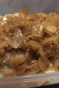 簡単豚ロースの玉葱にんにくソテー丼にもね