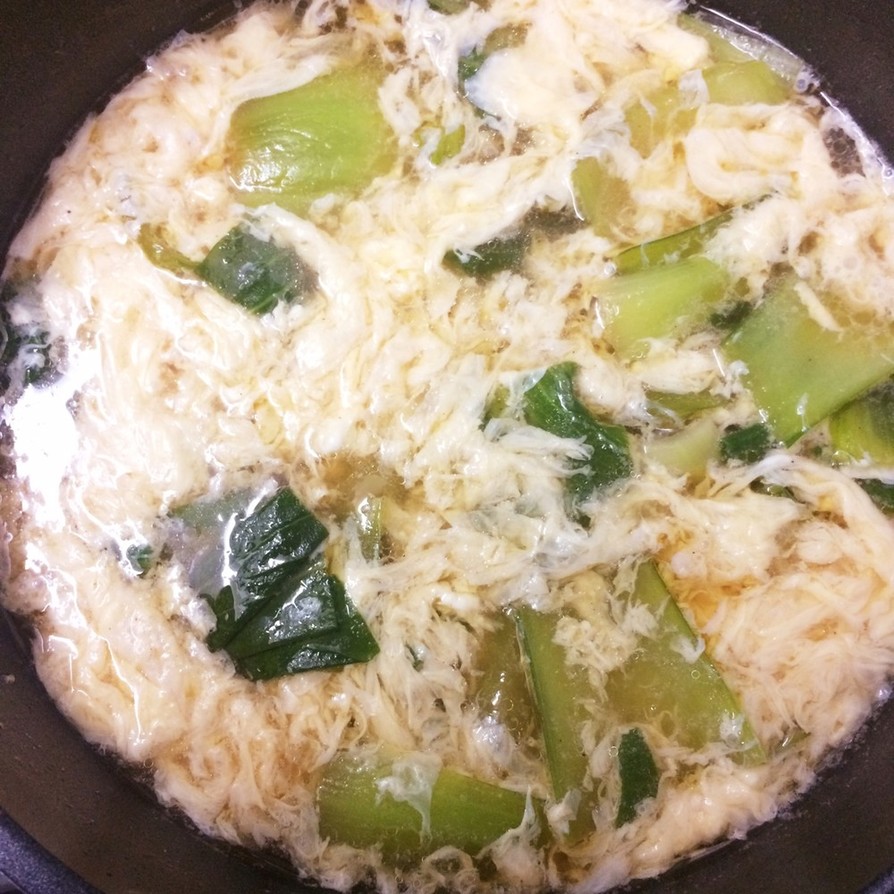 チンゲンサイと卵の中華スープの画像