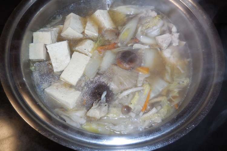 創味シャンタンdxと和風だしの水炊き風 レシピ 作り方 By Kameshio クックパッド