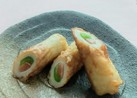 竹輪の天ぷら　in紅生姜とピーマン