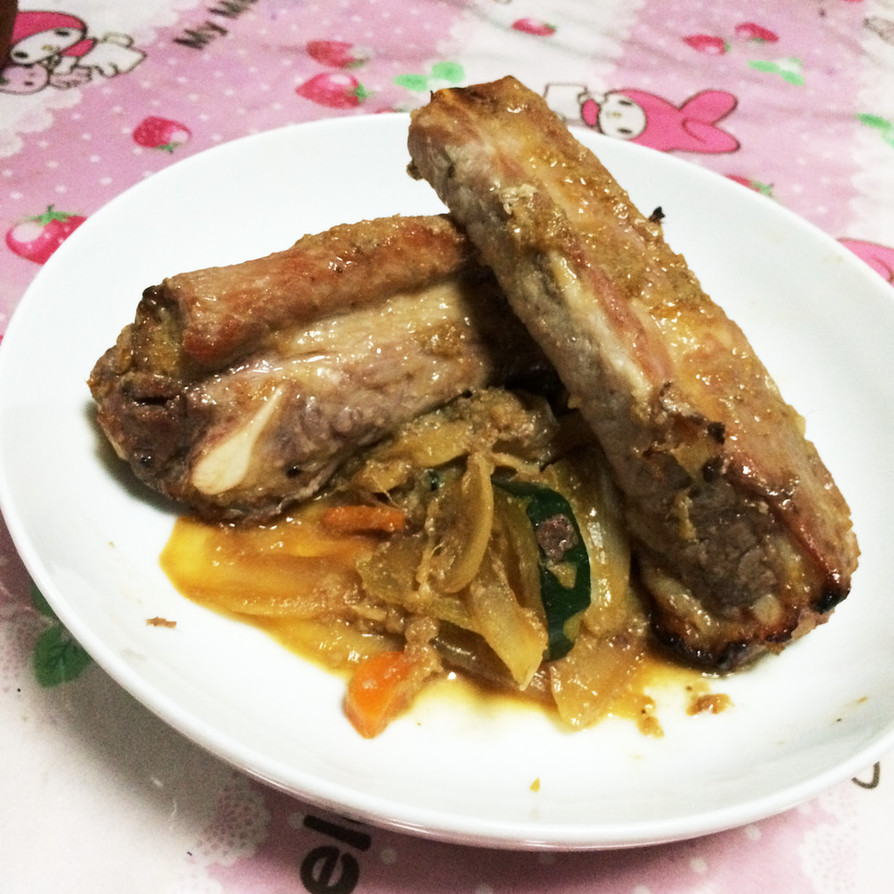 野菜と食べる＊生姜焼き風スペアリブの画像