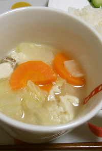 冷凍豆腐と野菜たっぷりの中華スープ♪