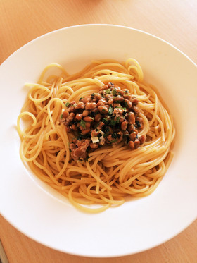少ない材料でも美味しい♫簡単納豆パスタ
