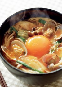 あさりのチゲスープ風温麺（うーめん）