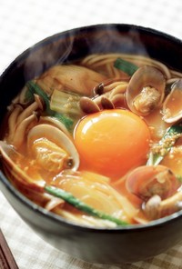 あさりのチゲスープ風温麺（うーめん）