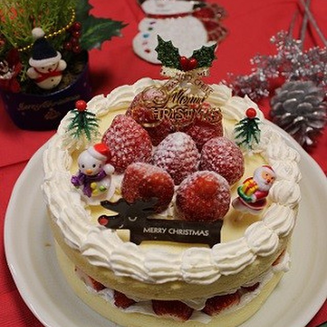 市販のスポンジでズボラなクリスマスケーキ レシピ 作り方 By とまとママ クックパッド