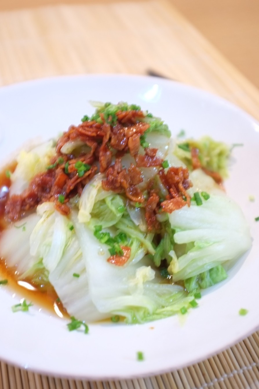 カリカリベーコンと白菜のホットサラダの画像