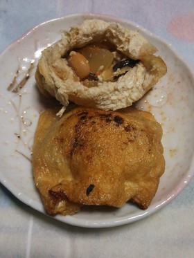 ひき肉豆腐と野菜豆の揚げ巾着♪