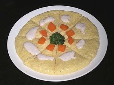 玄米おかゆと、パンケーキのコラボの写真