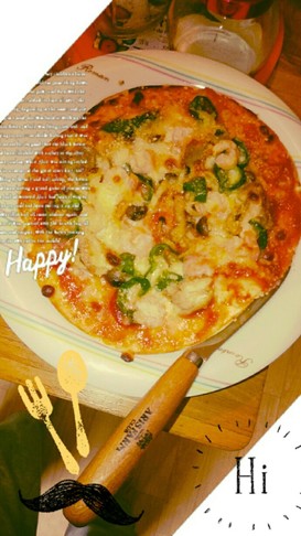 市販ピザ生地でピザ★簡単★約10分!