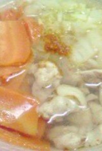 レンジでお手軽！鶏白菜アリモノ中華風丼鍋