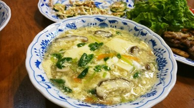 ｼｬﾝﾀﾝDX❁豆腐の卵あんかけスープの写真