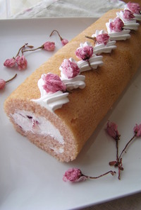 春待ち♪桜のロールケーキ(卵・乳なし)