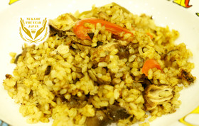 鯖のぬか炊き入りカレーパエリア