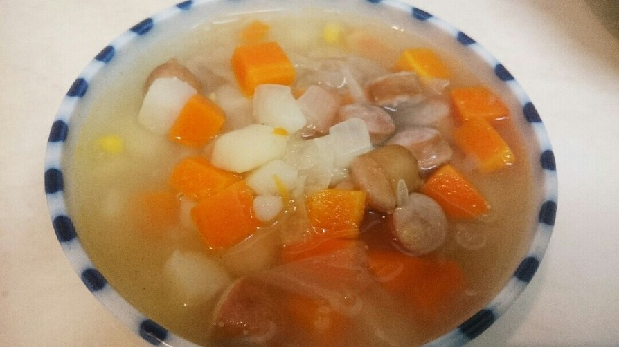 コロコロ野菜とウィンナのスープの画像