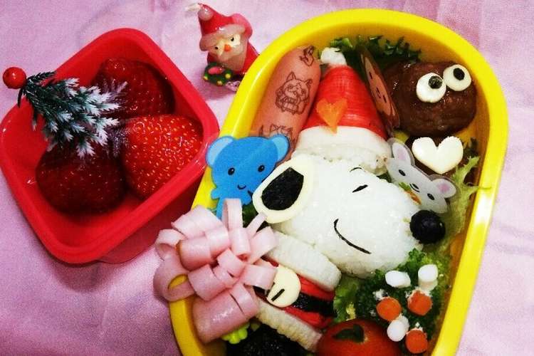 スヌーピーサンタのクリスマスキャラ弁 レシピ 作り方 By Yuaya クックパッド 簡単おいしいみんなのレシピが349万品