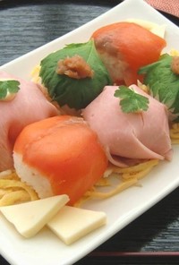 ひなまつりに！ロースハムの彩り手まり寿司