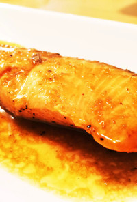 サーモンのフライパン照り焼き柚子胡椒風味