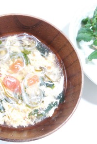 卵とトマトと春雨の酸味スープ