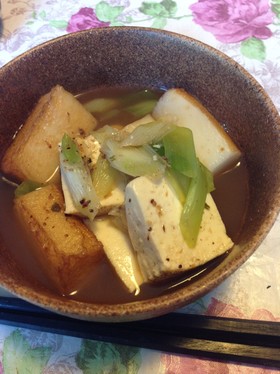 簡単!お造り揚げと焼き豆腐の煮物♪