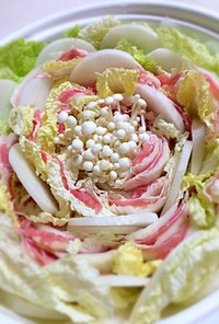 花咲くミルフィーユ鍋＊豚バラと白菜と大根