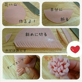お弁当の隙間に 花ハム