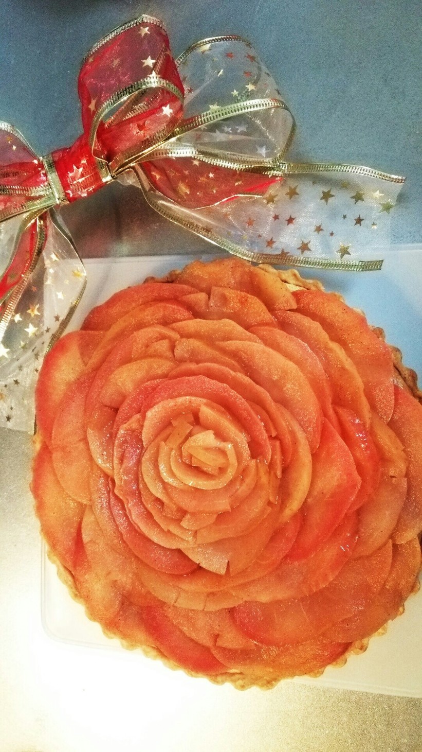 お花みたい！りんごのベイクドチーズタルトの画像