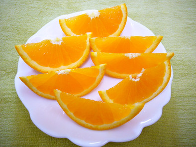 食べやすい　オレンジの切り方♪の写真