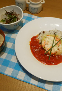 宮城県産白身魚のムース秋鮭白菜包み