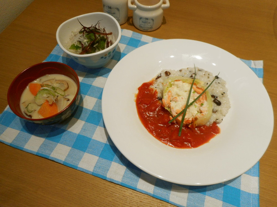 宮城県産白身魚のムース秋鮭白菜包みの画像