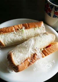 朝の簡単サンド☆トマト&キャベツ