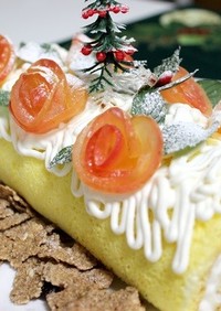 クリスマス　ヨーグルトロールケーキ　