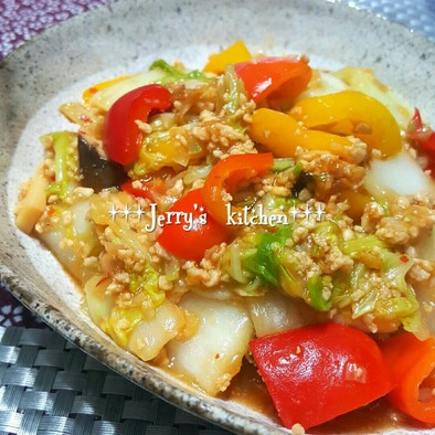 白菜と鶏ひき肉de中華風✿薬味炒め♥の写真