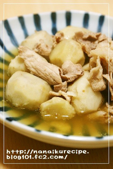里芋と豚肉の甘辛煮の写真