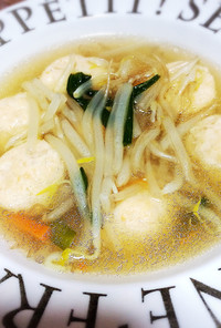 鶏つくねと野菜の中華餡掛けスープ