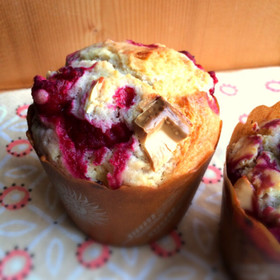 ラズベリーとホワイトチョコレートのマフィン レシピ