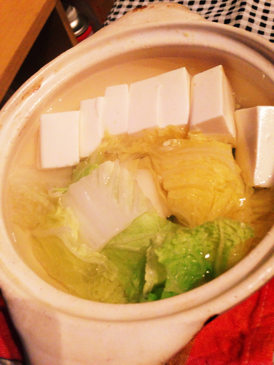 白菜湯豆腐の画像