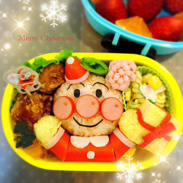 クリスマスキャラ弁 アンパンマンサンタ レシピ 作り方 By Meiyuina クックパッド 簡単おいしいみんなのレシピが350万品