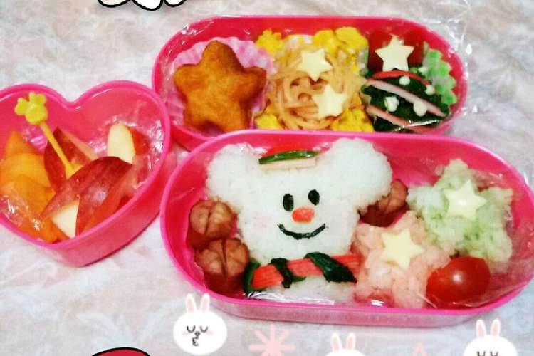 キャラ弁 クリスマス ミッキー雪だるま レシピ 作り方 By サユリン クックパッド 簡単おいしいみんなのレシピが349万品