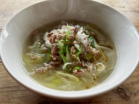 白ネギたっぷり食べるスープ