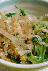 ハリハリ水菜と納豆の混ぜ混ぜサラダ