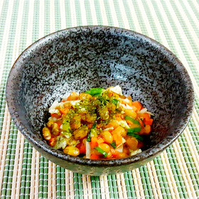 ぱぱっと☆キャベツと人参の納豆あえ♪
