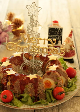 *クリスマスリース風 ★ ミートローフ♪