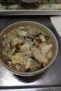 稲庭うどん　鶏とキノコの生姜餡