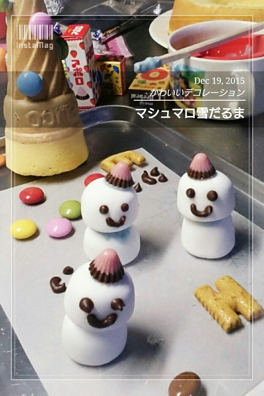 雪だるまマシュマロポップのレシピ