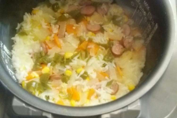 平日ご飯 休日ランチ 簡単炊飯器ピラフ レシピ 作り方 By 753 クックパッド