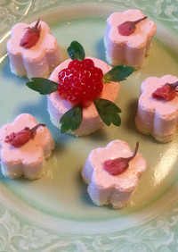 桜の花咲く＊お豆腐いちごレアチーズ