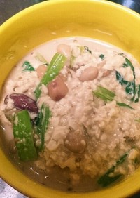 小松菜とサラダ豆の白和え