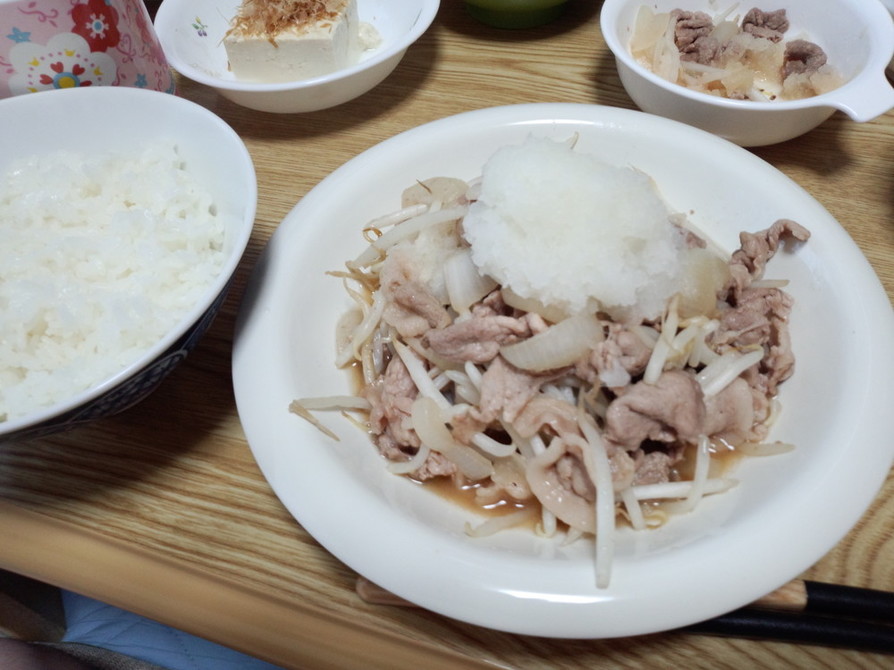 シャキシャキもやし♡豚肉おろしポン酢和えの画像