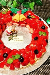 苺のクリスマスリースケーキ♪
